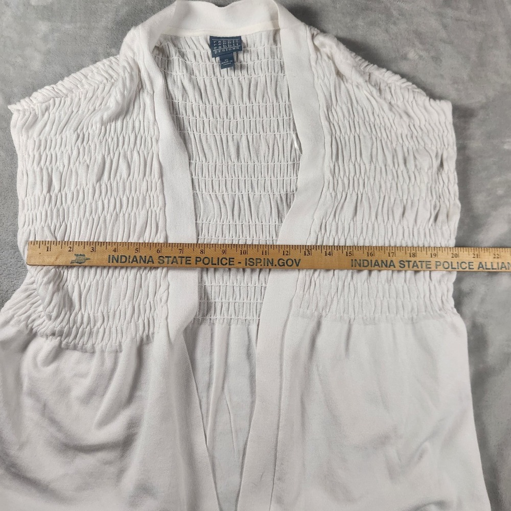 Rabbit Rabbit Rabbit White Open Front Cap Sleeve Cardigan Size Medium M - Picture 3 of 5